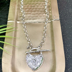 Lock Heart Silver Necklace