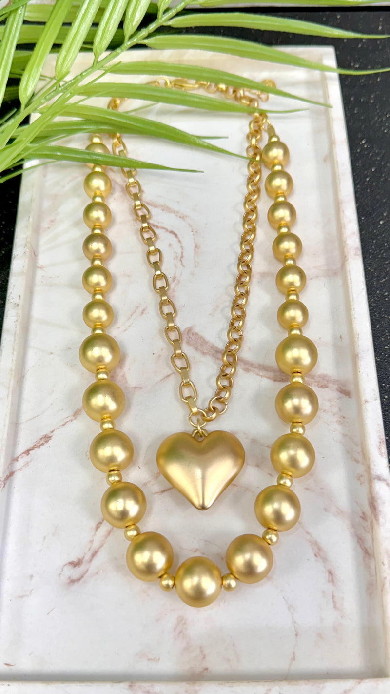 Mix Match Heart Gold Necklace