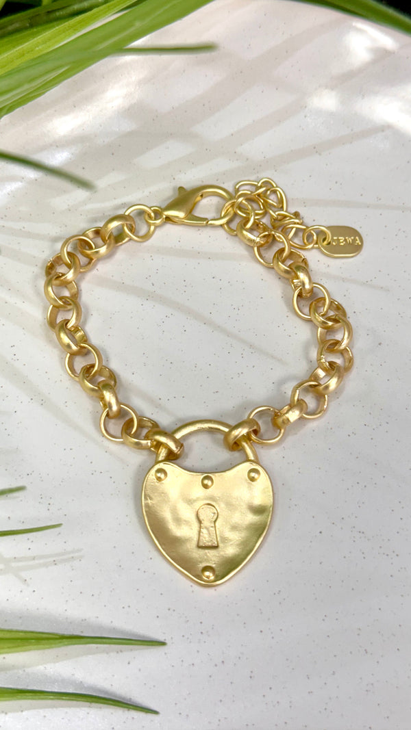 Lock Heart Gold Bracelet