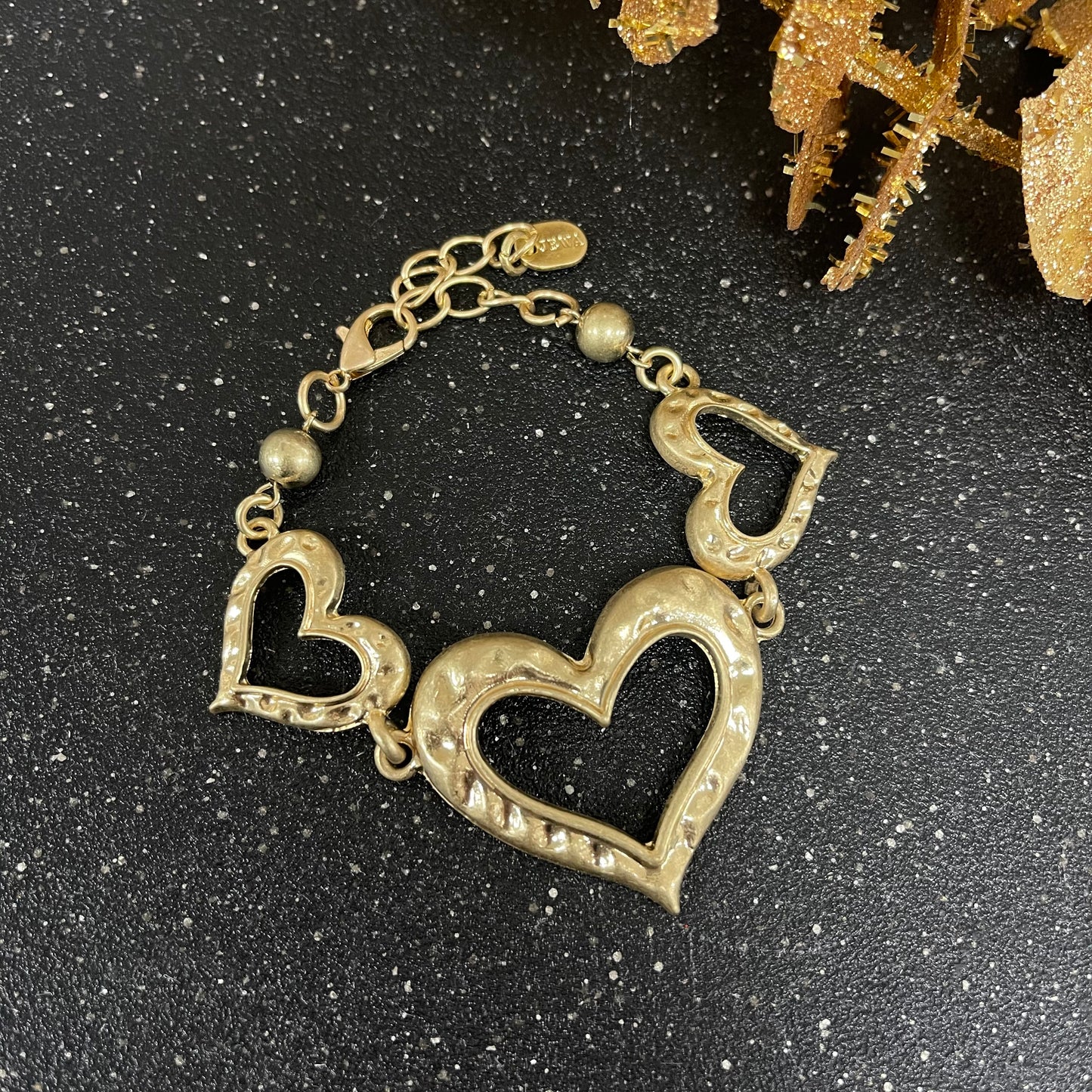 Three Hearts Gold Bracelet