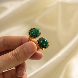 Green Stones Gold Ring