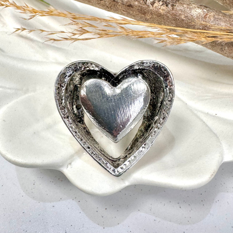 Frame Heart Silver Ring