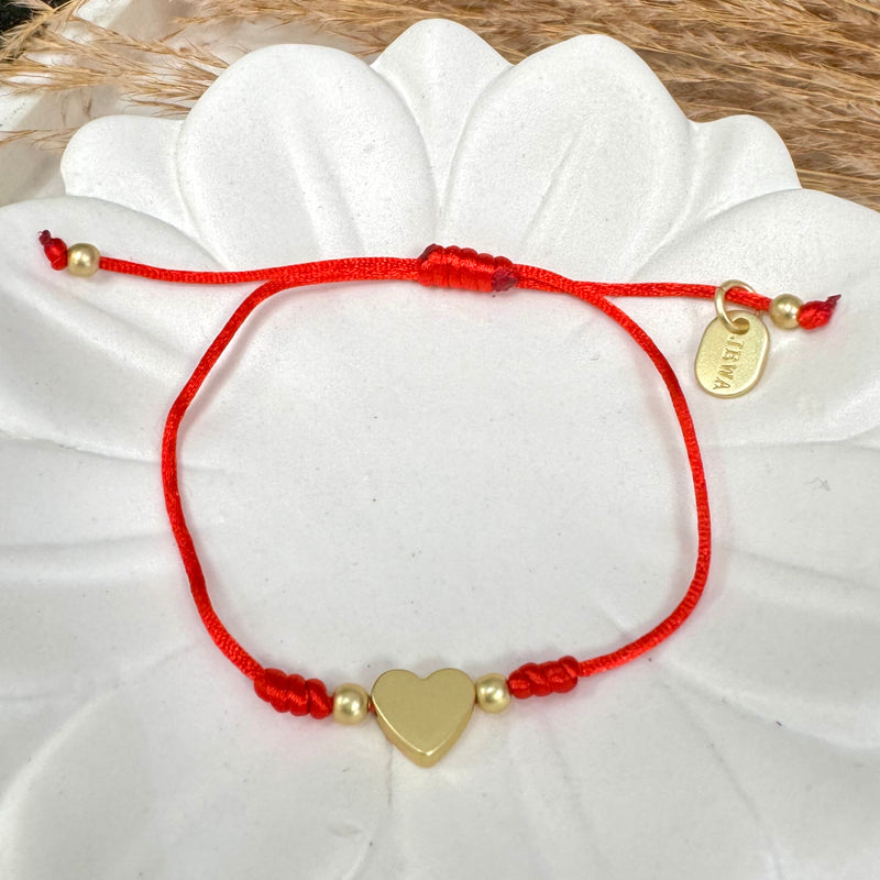 Micro Heart Red Rope Bracelet