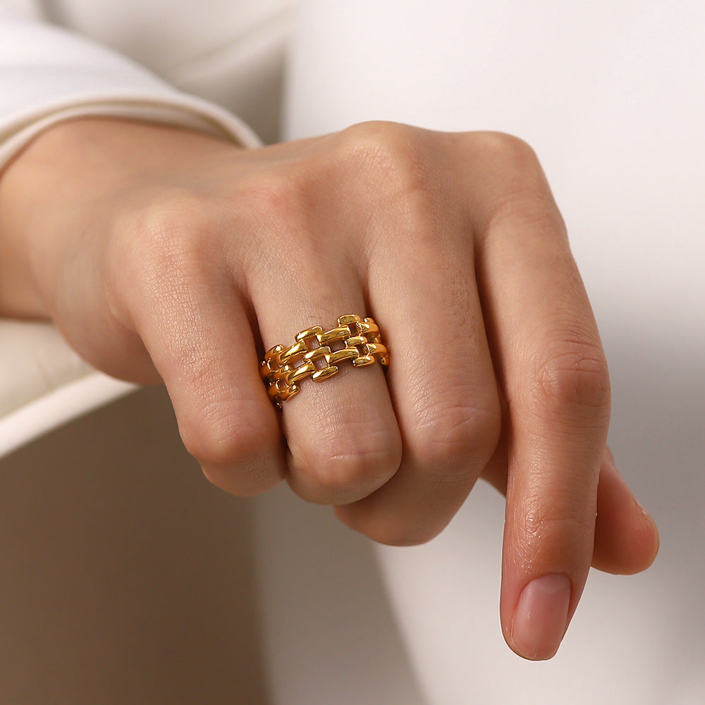 Knit Chain Gold Ring