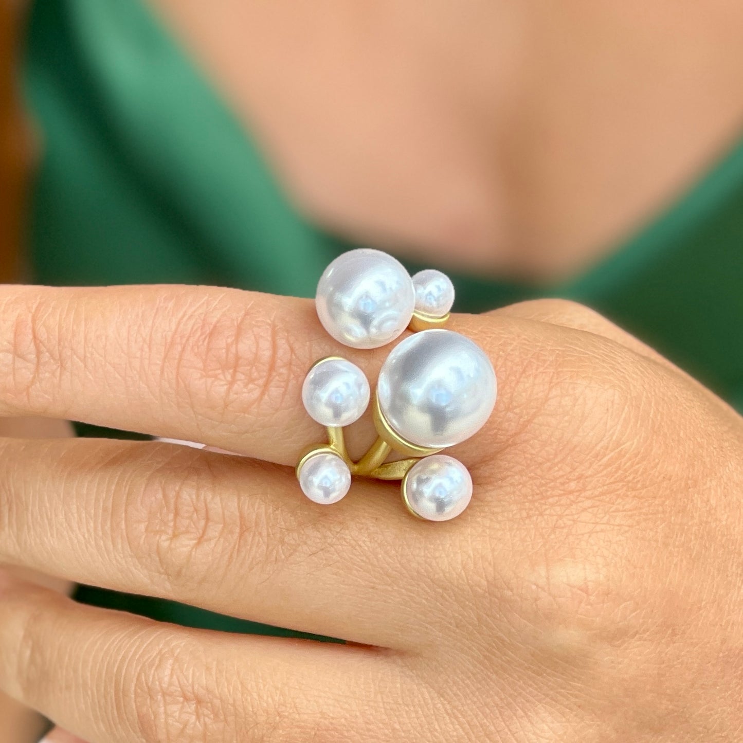 Multi Pearl Gold Ring