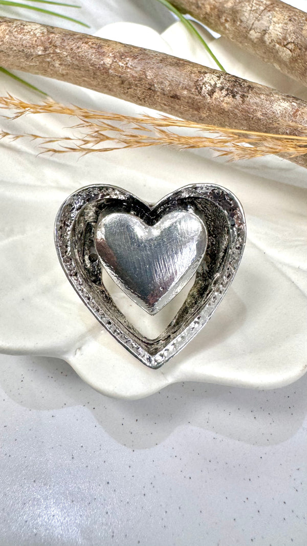 Frame Heart Silver Ring