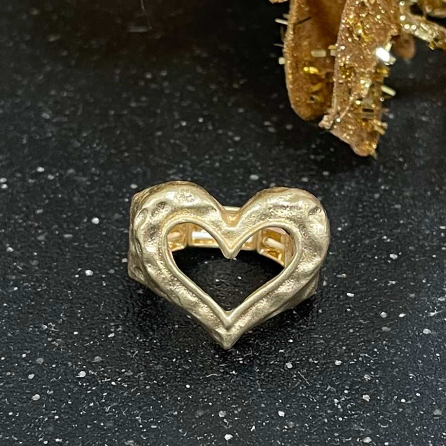 Open Heart Gold Ring