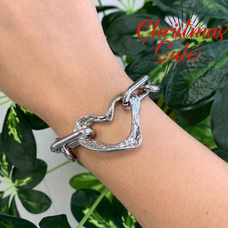 Heart Buckle Silver Bracalet