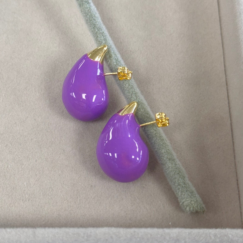 Purple Drops Earrings