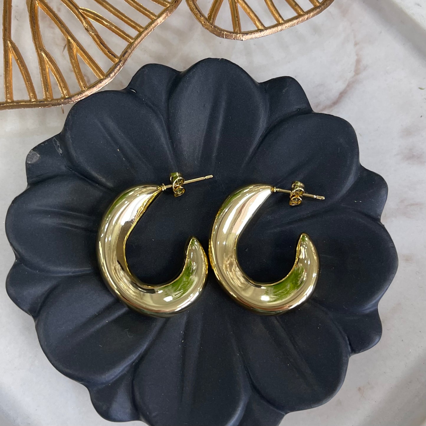 Half Moon Gold Earrings