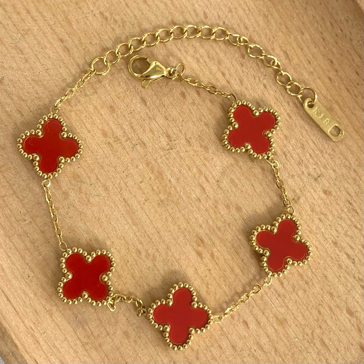 Red Clover Gold Bracelet