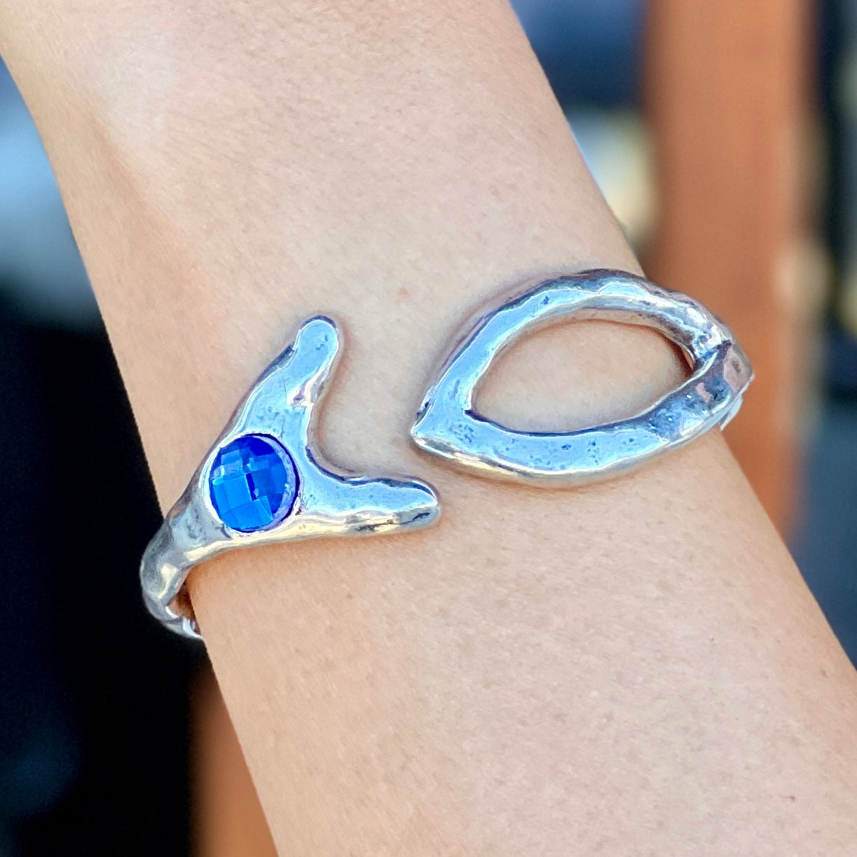 Blue Fish Silver Bracelet