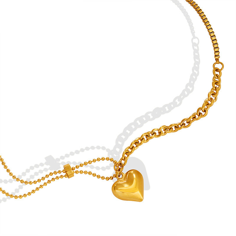 Split Bold Heart Gold Necklace