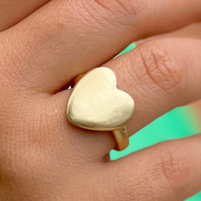 Medium Heart Gold Ring