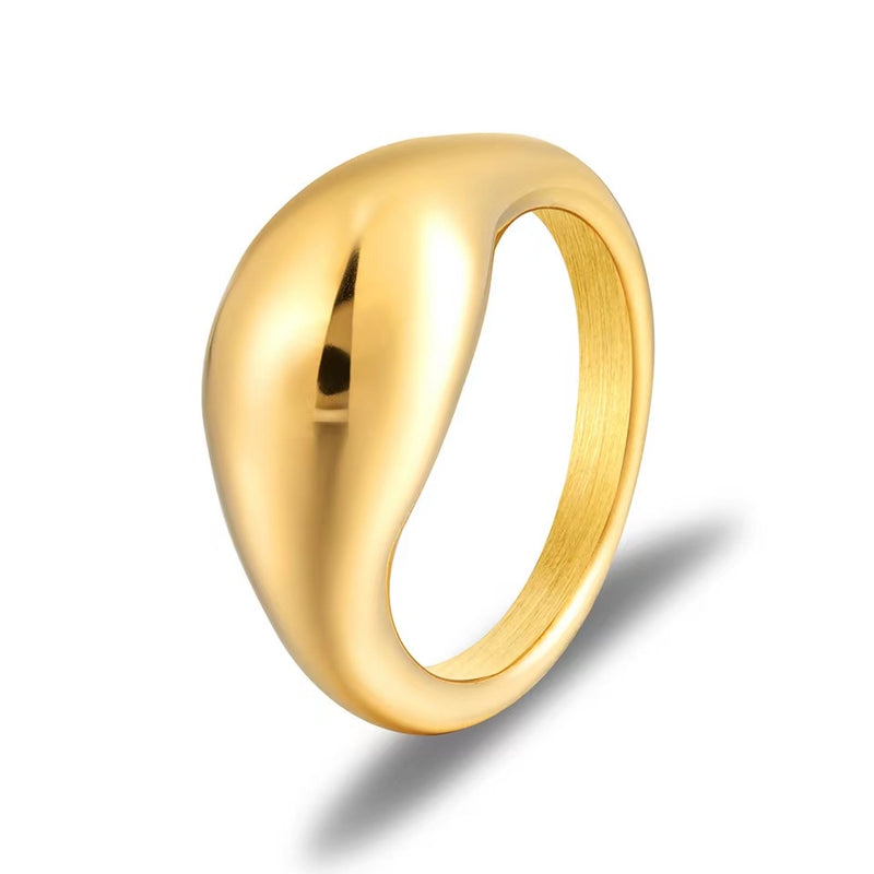 Thin Drop Gold Ring
