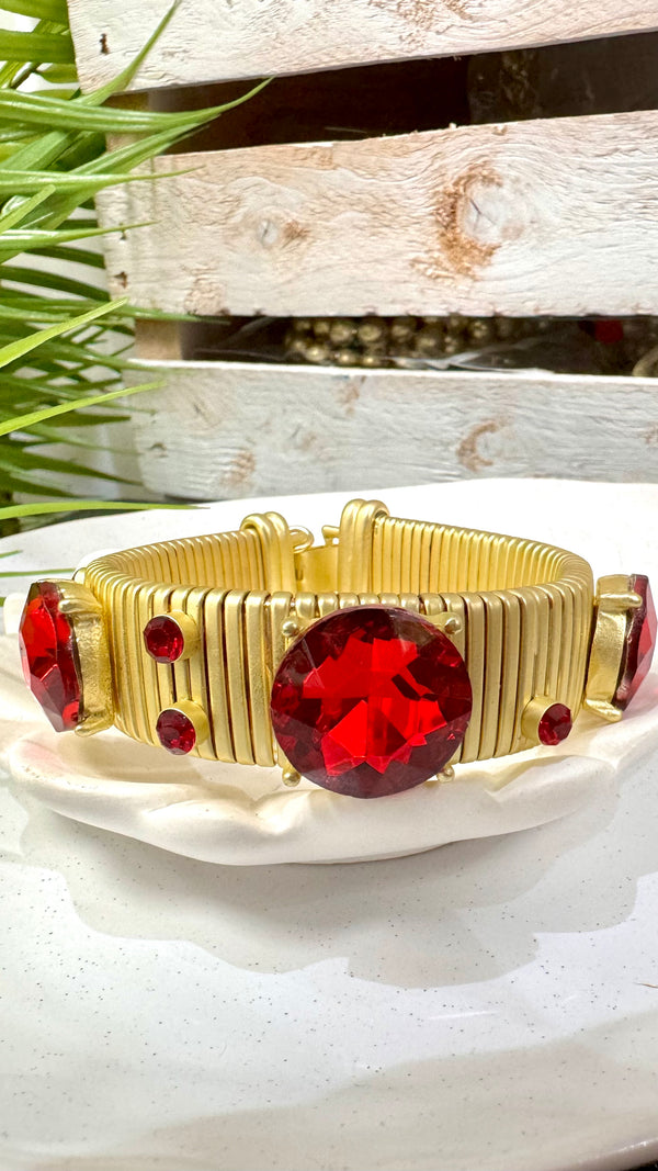 Red Stones Gold Bracelet