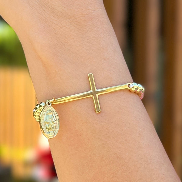 Gold Cross Bracelet