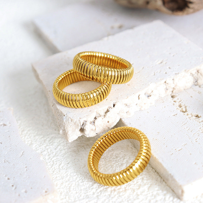 Thin Spring Gold Ring