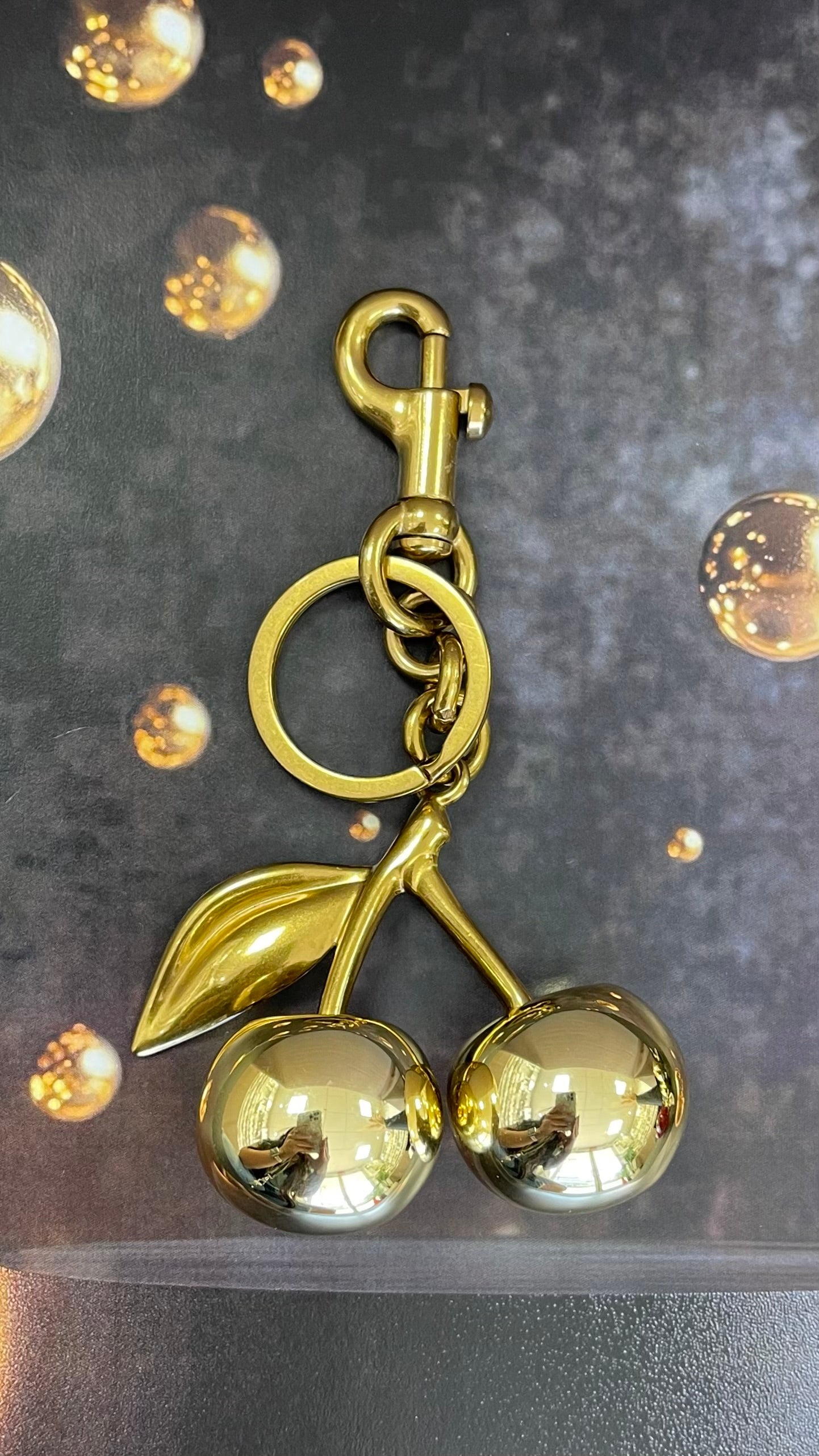 All Gold Cherry Keychain