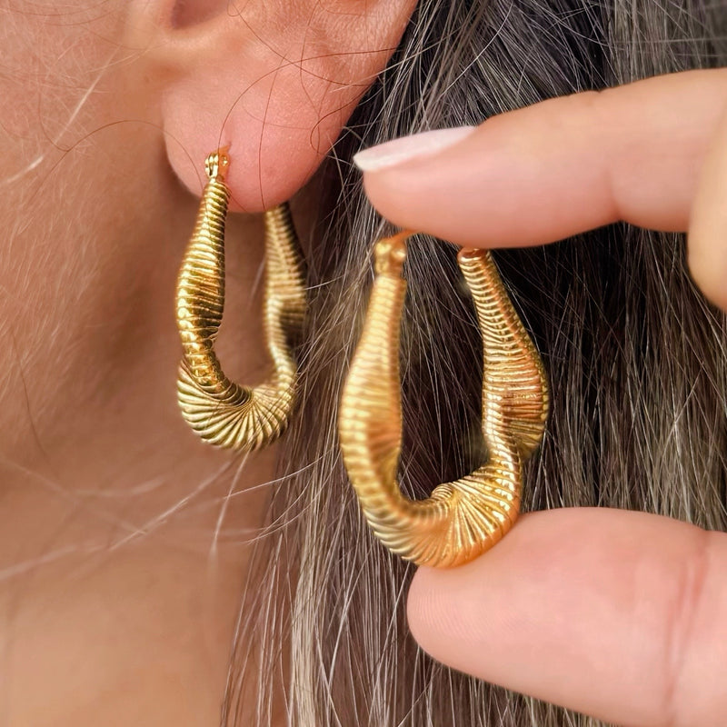 Twist Spring Gold Earrings