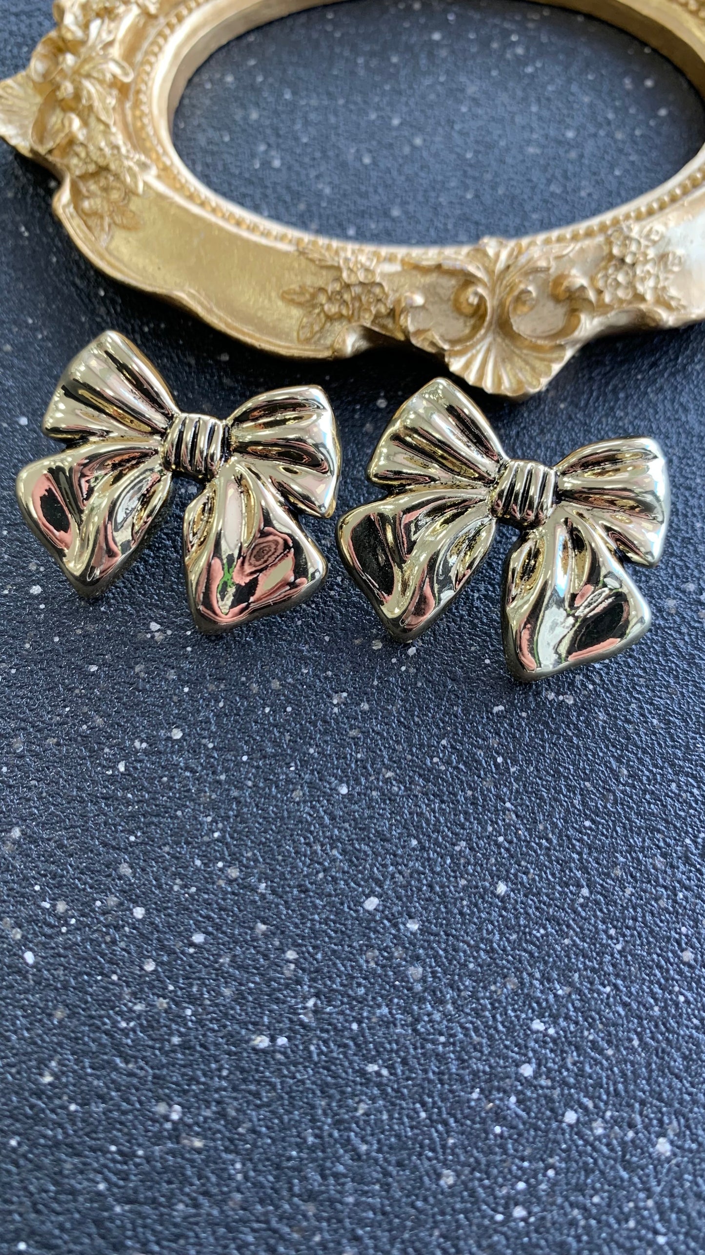 Big Bow Gold Earrings