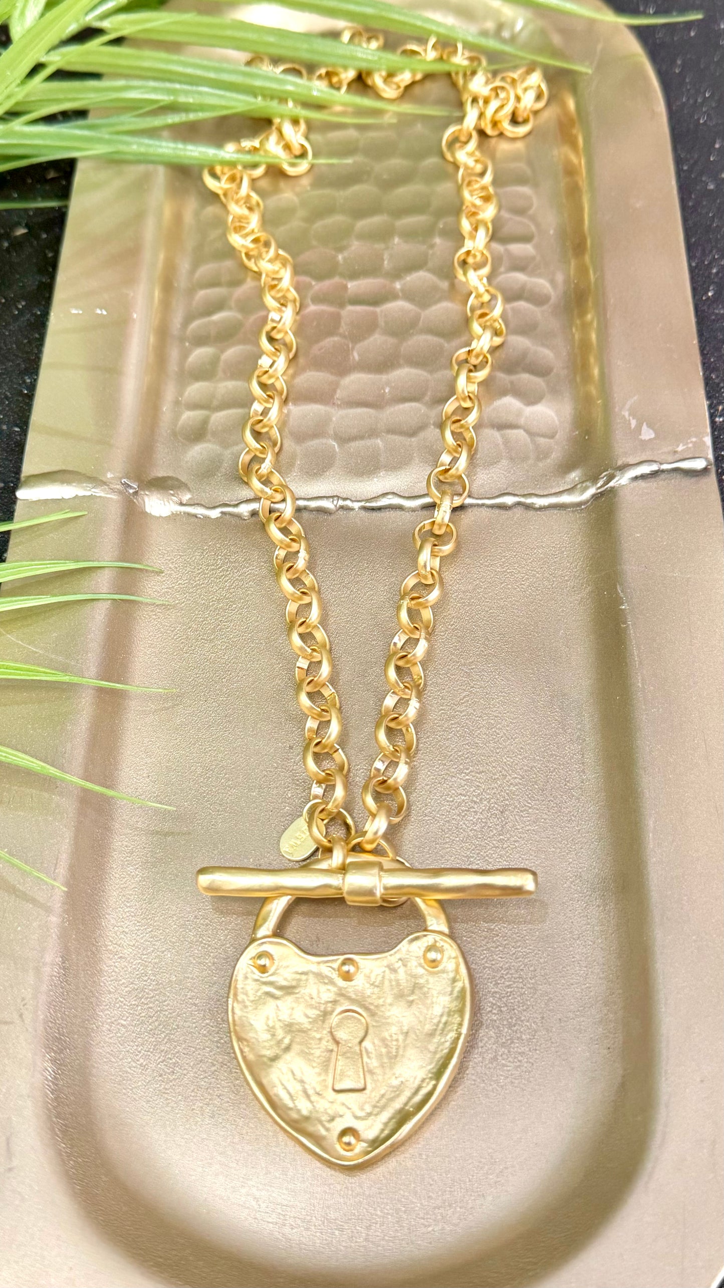 Lock Heart Gold Necklace