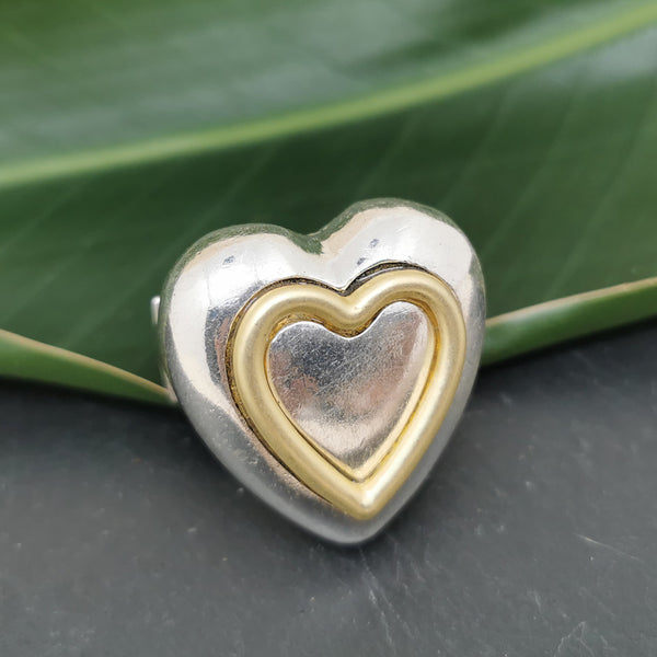 Two tone Heart Ring