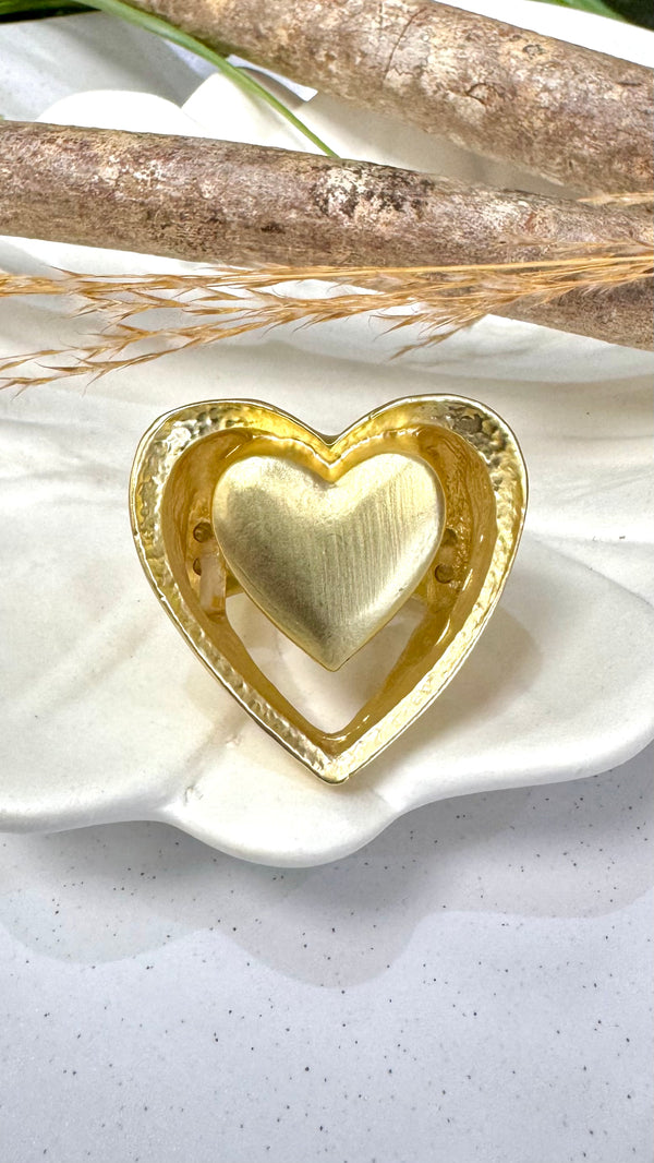 Frame Heart Gold Ring