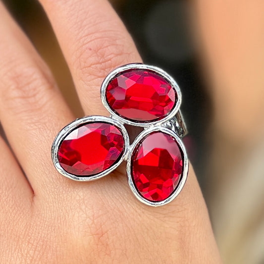 Red Quartz Silver Ring