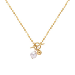 Petite Pearl Snowball Chain Gold Necklace