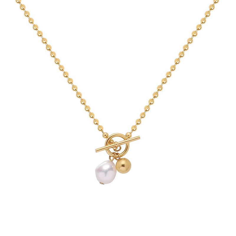 Petite Pearl Snowball Chain Gold Necklace