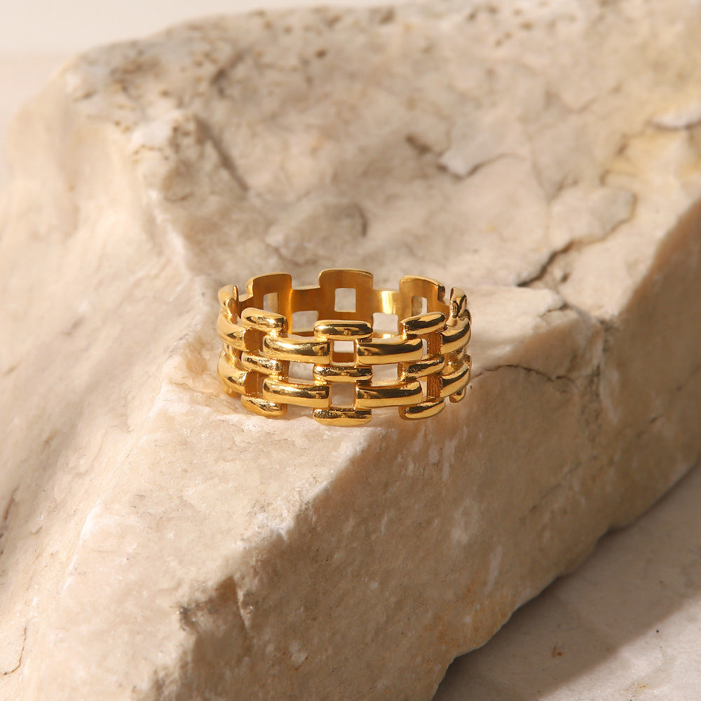 Knit Chain Gold Ring