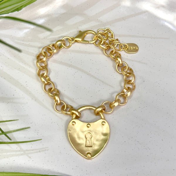 Lock Heart Gold Bracelet