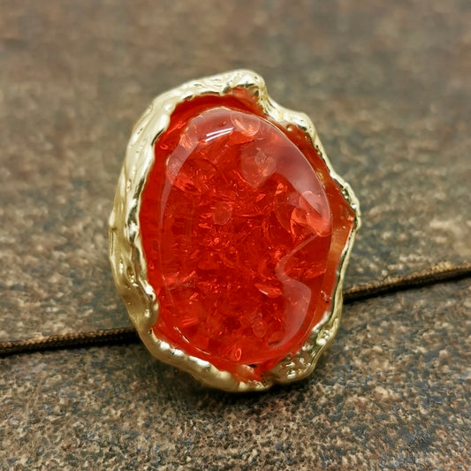 Oval Red Acrylic Ring