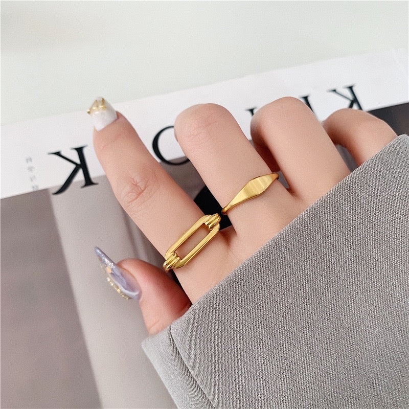 Rectangle Gold Ring