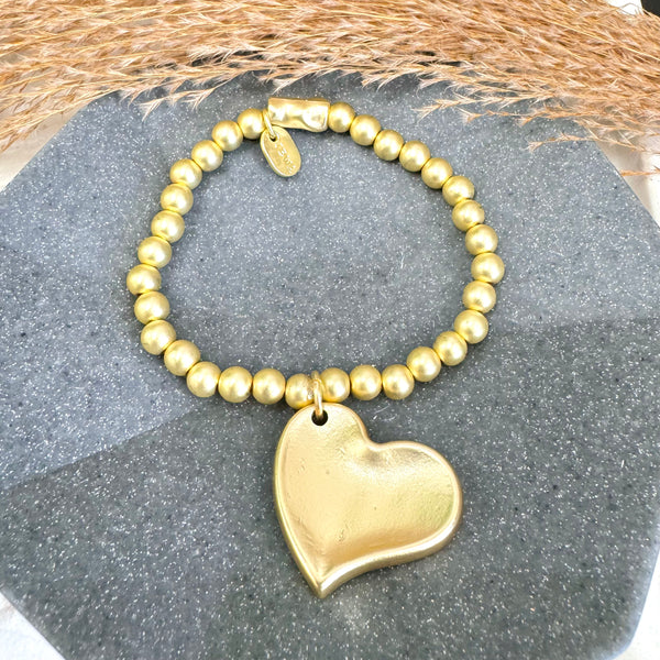 Asymmetric Heart Gold Bracelet