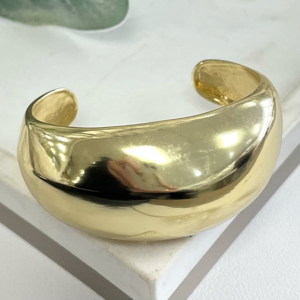 Plain Gold Bold Cuff Bracelet