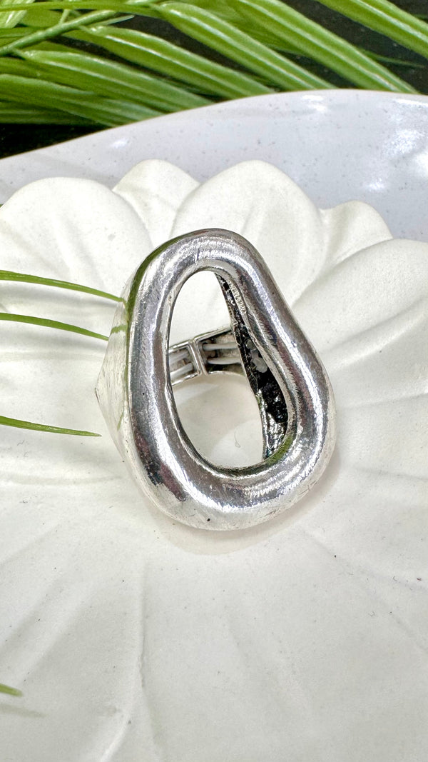 Open Oval Silver Ring