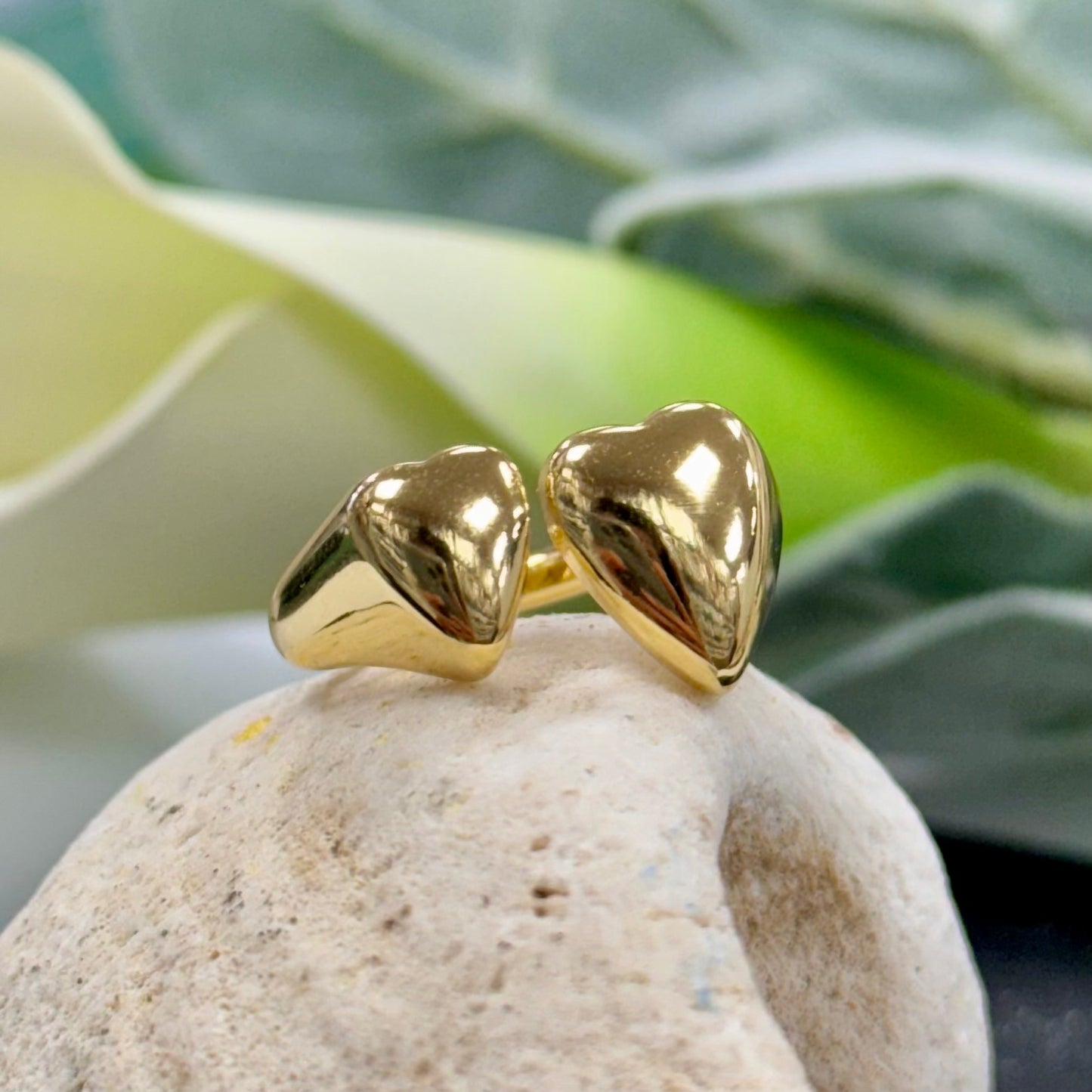 Two Heart Gold Ring