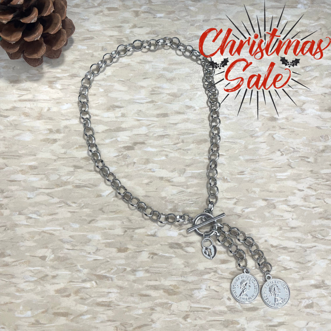 Silver Coins Necklace