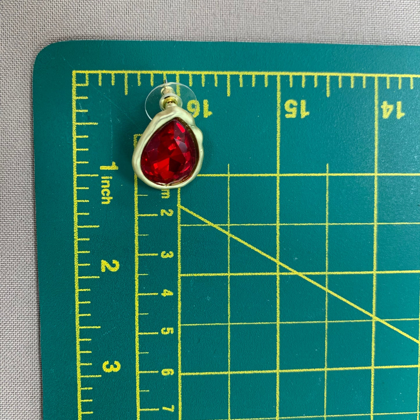 Ruby Drops Gold Earrings