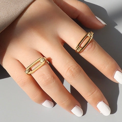 Rectangle Gold Ring