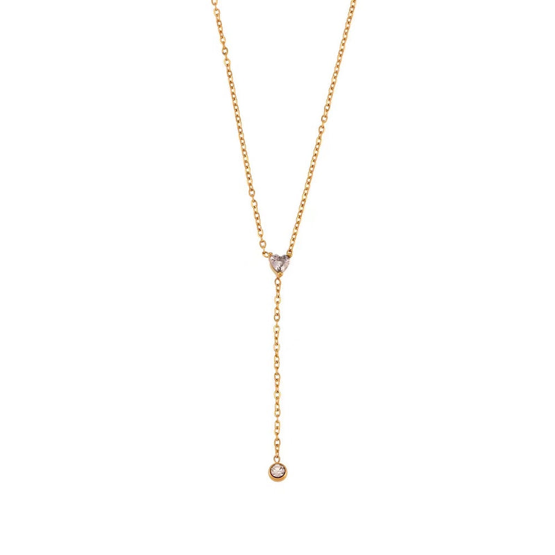 Clear Longer Gold Necklace