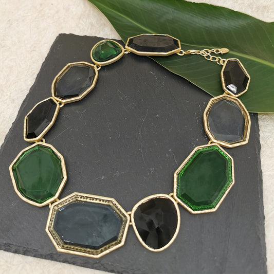 Green Quartz Different Shape Necklace