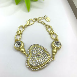 Heart Multi Quartz Gold Bracelet