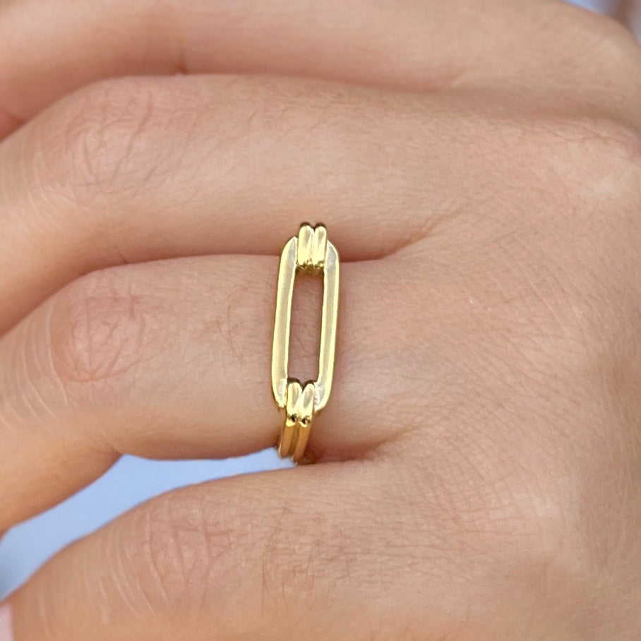 Rectangle Gold Ring