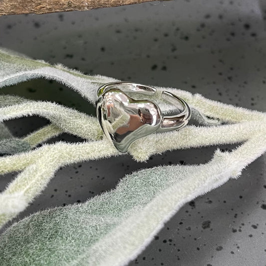 Mid Lines With Stones Silver Ring