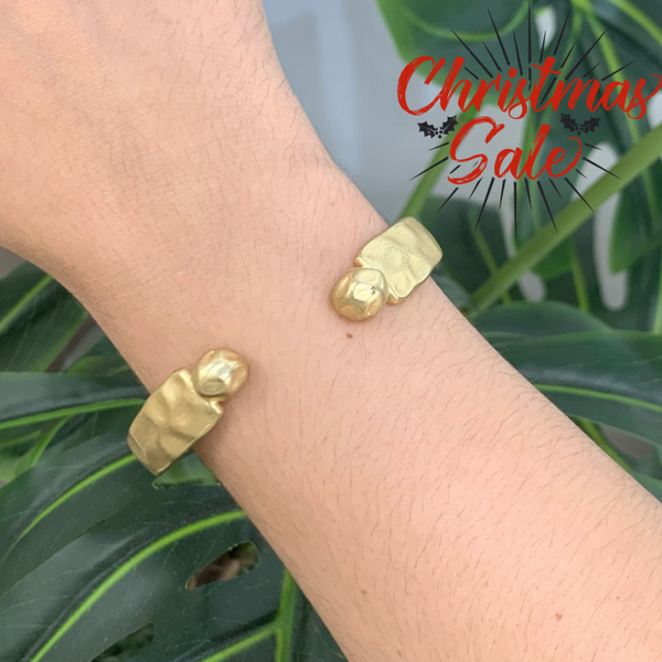Two Balls Thick Gold Plated Bracalet
