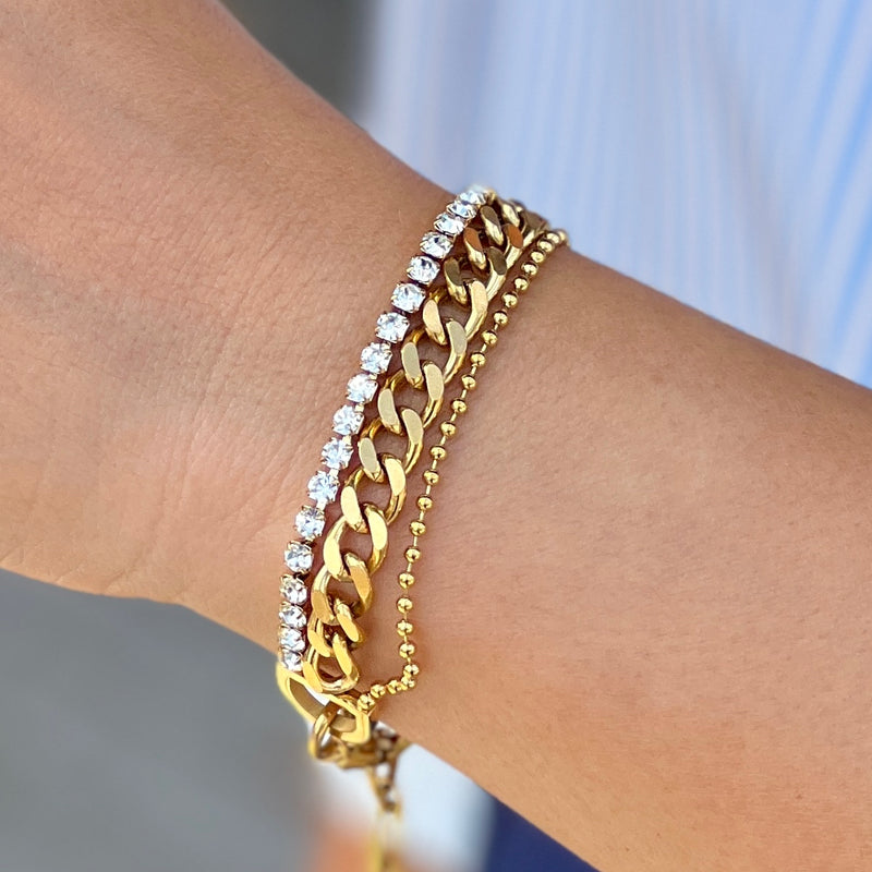 3 Types Chain Gold Bracelet