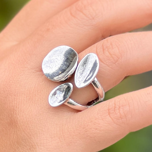 MULTI SHAPES SILVER RING